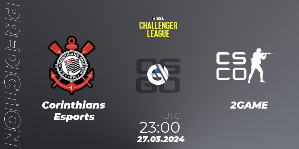 Pronósticos Corinthians Esports - 2GAME. 27.03.24. ESL Challenger League Season 47: South America - CS2 (CS:GO)