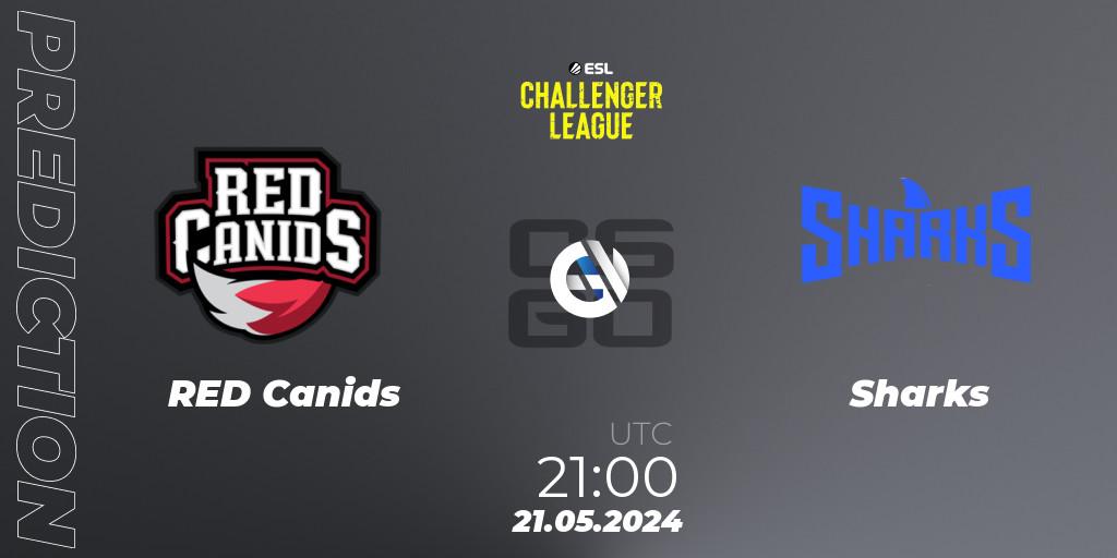 Pronósticos RED Canids - Sharks. 21.05.2024 at 21:00. ESL Challenger League Season 47: South America - Counter-Strike (CS2)