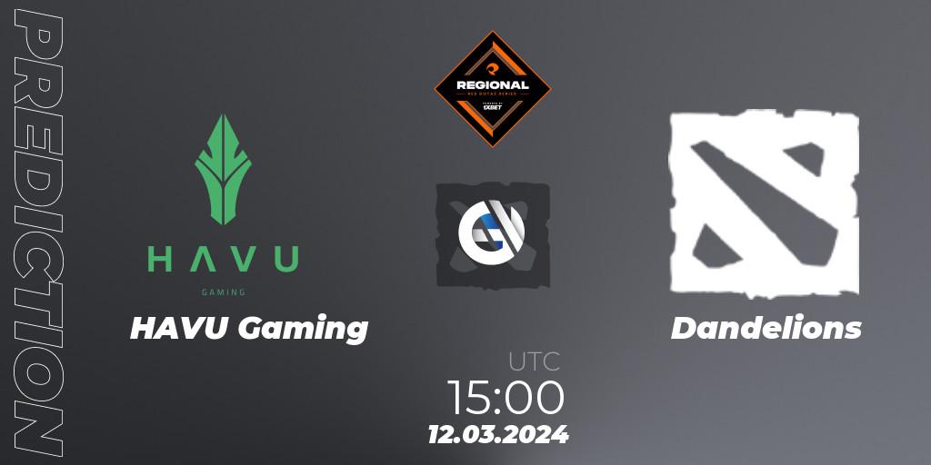 Pronósticos HAVU Gaming - Dandelions. 12.03.2024 at 15:00. RES Regional Series: EU #1 - Dota 2