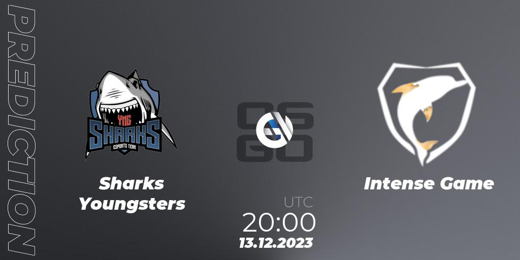 Pronósticos Sharks Youngsters - Intense Game. 13.12.2023 at 20:00. Gamers Club Liga Série A: December 2023 - Counter-Strike (CS2)