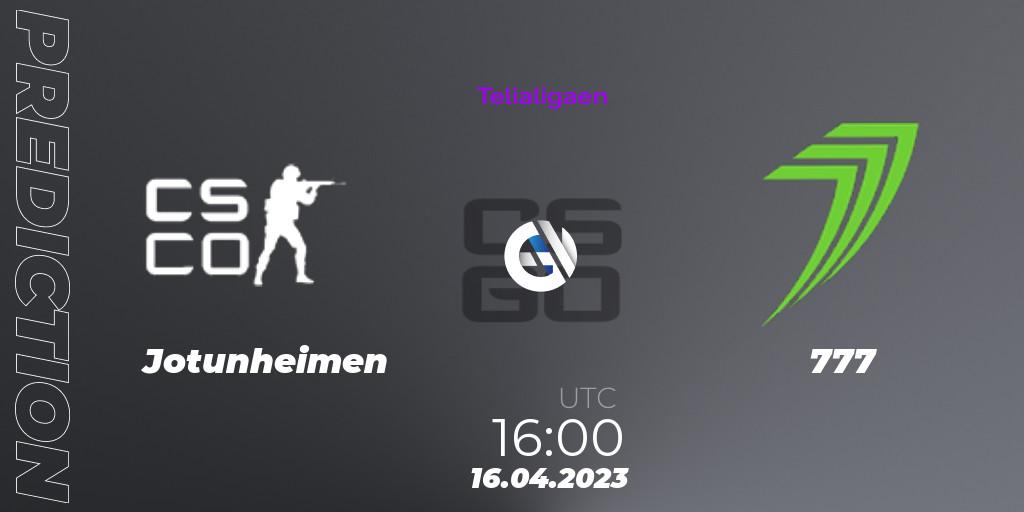 Pronósticos Jotunheimen - 777. 16.04.2023 at 16:00. Telialigaen Spring 2023: Group stage - Counter-Strike (CS2)