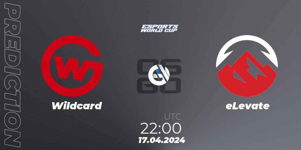 Pronósticos Wildcard - eLevate. 17.04.2024 at 22:10. Esports World Cup 2024: North American Open Qualifier - Counter-Strike (CS2)