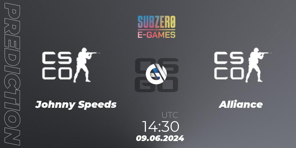 Pronósticos Johnny Speeds - Alliance. 09.06.2024 at 15:00. SubZero E-Games 2024 - Counter-Strike (CS2)