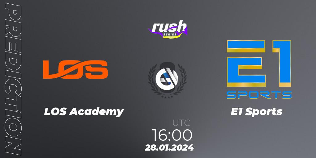 Pronósticos LOS Academy - E1 Sports. 28.01.2024 at 16:00. RUSH SERIES Summer - Rainbow Six
