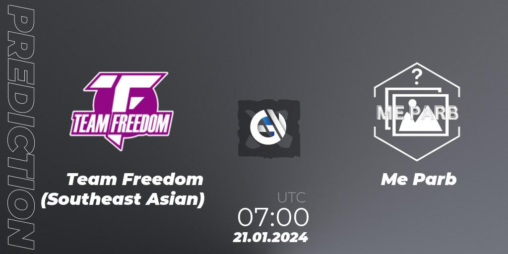 Pronósticos Team Freedom (Southeast Asian) - Me Parb. 21.01.2024 at 07:13. New Year Cup 2024 - Dota 2
