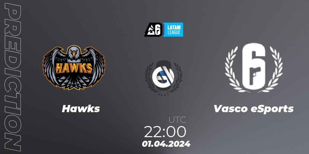 Pronósticos Hawks - Vasco eSports. 01.04.2024 at 22:00. LATAM League 2024 - Stage 1: LATAM South - Rainbow Six