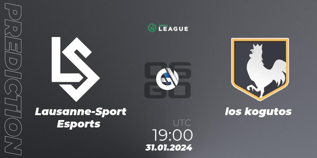 Pronósticos Lausanne-Sport Esports - los kogutos. 01.02.24. ESEA Season 48: Advanced Division - Europe - CS2 (CS:GO)