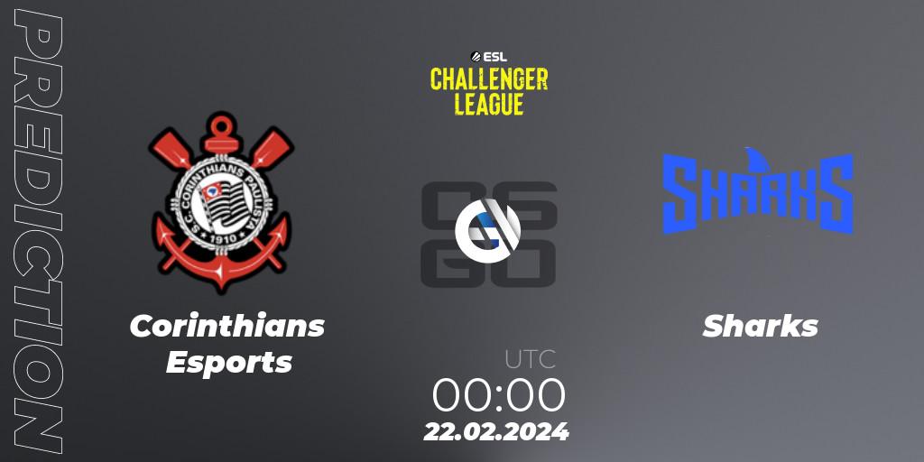 Pronósticos Corinthians Esports - Sharks. 22.02.2024 at 00:00. ESL Challenger League Season 47: South America - Counter-Strike (CS2)