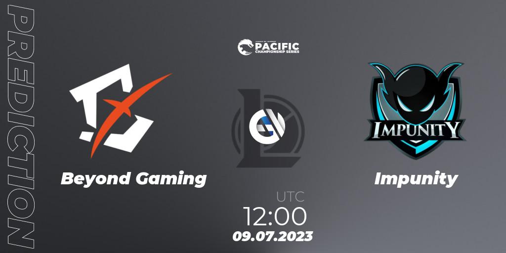 Pronósticos Beyond Gaming - Impunity. 09.07.2023 at 12:00. PACIFIC Championship series Group Stage - LoL