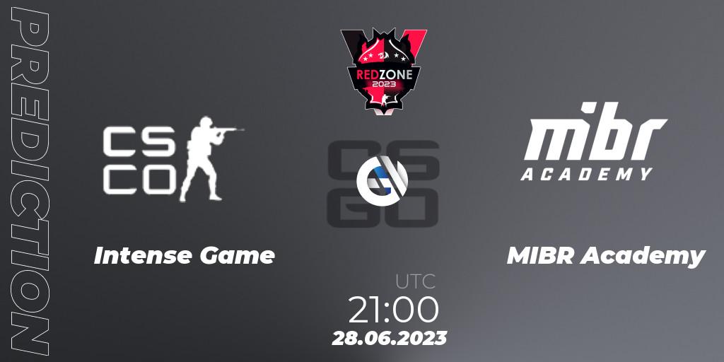 Pronósticos Intense Game - MIBR Academy. 28.06.23. RedZone PRO League 2023 Season 4 - CS2 (CS:GO)