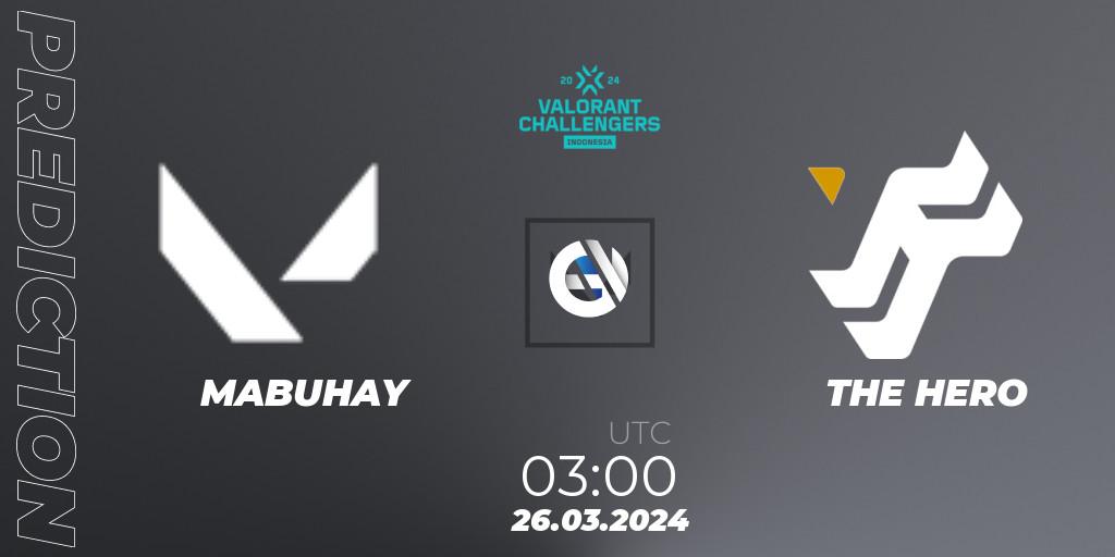 Pronósticos MABUHAY - THE HERO. 26.03.2024 at 03:00. VALORANT Challengers Indonesia 2024: Split 1 - VALORANT