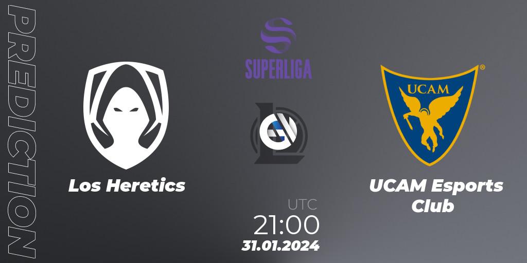 Pronósticos Los Heretics - UCAM Esports Club. 31.01.2024 at 21:00. Superliga Spring 2024 - Group Stage - LoL