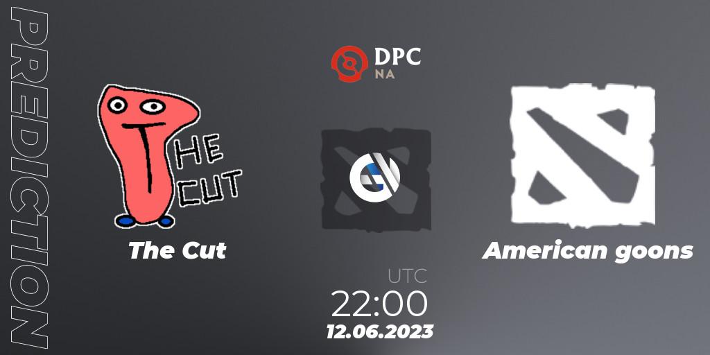 Pronósticos The Cut - American goons. 12.06.2023 at 21:56. DPC 2023 Tour 3: NA Division II (Lower) - Dota 2