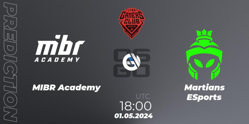 Pronósticos MIBR Academy - Martians ESports. 01.05.2024 at 18:00. Gamers Club Liga Série A: April 2024 - Counter-Strike (CS2)