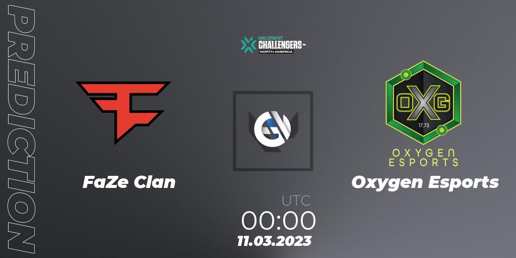 Pronósticos FaZe Clan - Oxygen Esports. 11.03.2023 at 00:45. VALORANT Challengers 2023: North America Split 1 - VALORANT
