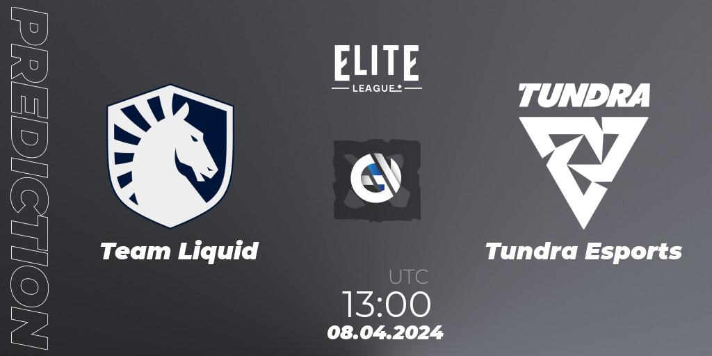Pronósticos Team Liquid - Tundra Esports. 08.04.24. Elite League: Round-Robin Stage - Dota 2