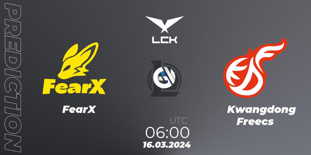 Pronósticos FearX - Kwangdong Freecs. 16.03.24. LCK Spring 2024 - Group Stage - LoL