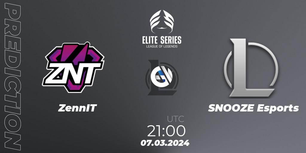 Pronósticos ZennIT - SNOOZE Esports. 07.03.24. Elite Series Spring 2024 - LoL