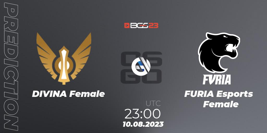 Pronósticos DIVINA Female - FURIA Esports Female. 10.08.2023 at 23:00. BGS Esports 2023 Female: Online Stage - Counter-Strike (CS2)