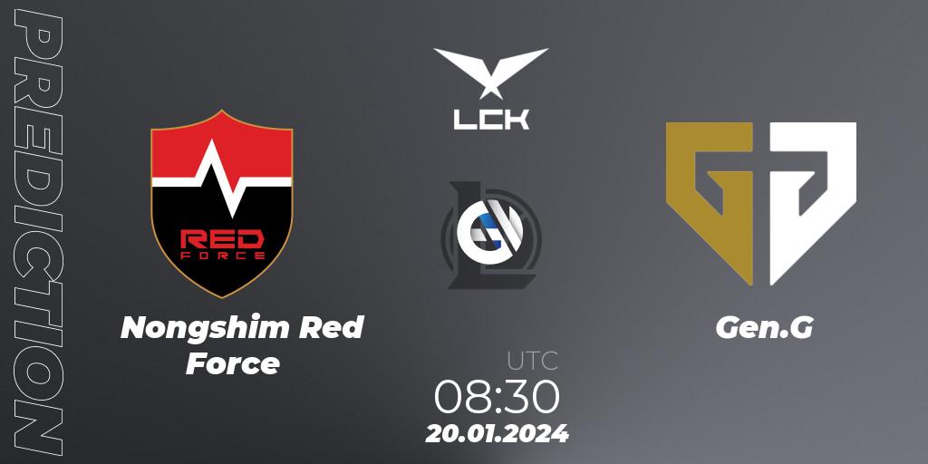 Pronósticos Nongshim Red Force - Gen.G. 20.01.24. LCK Spring 2024 - Group Stage - LoL