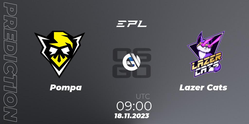 Pronósticos Pompa - Lazer Cats. 18.11.23. European Pro League Season 12: Division 2 - CS2 (CS:GO)