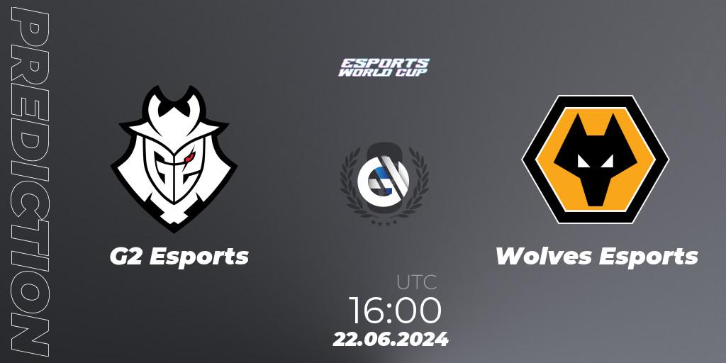 Pronósticos G2 Esports - Wolves Esports. 22.06.2024 at 16:00. Esports World Cup 2024: Europe OQ - Rainbow Six