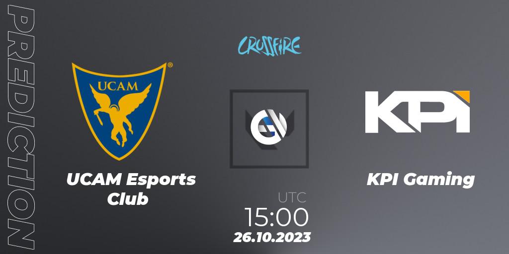 Pronósticos UCAM Esports Club - KPI Gaming. 26.10.2023 at 15:00. LVP - Crossfire Cup 2023: Contenders #2 - VALORANT