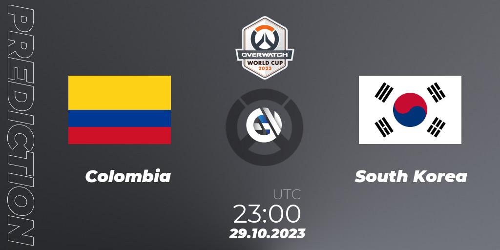 Pronósticos Colombia - South Korea. 29.10.23. Overwatch World Cup 2023 - Overwatch