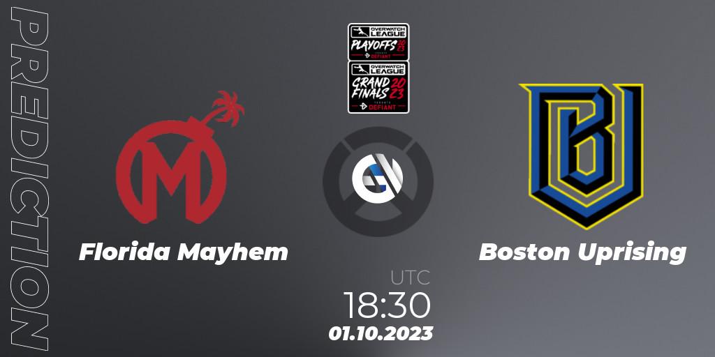 Pronósticos Florida Mayhem - Boston Uprising. 01.10.23. Overwatch League 2023 - Playoffs - Overwatch
