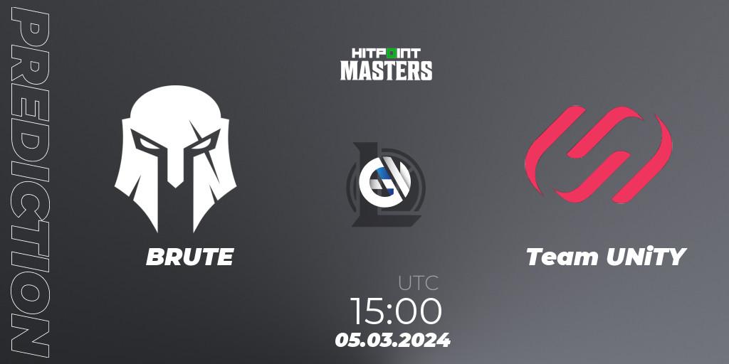 Pronósticos BRUTE - Team UNiTY. 05.03.24. Hitpoint Masters Spring 2024 - LoL