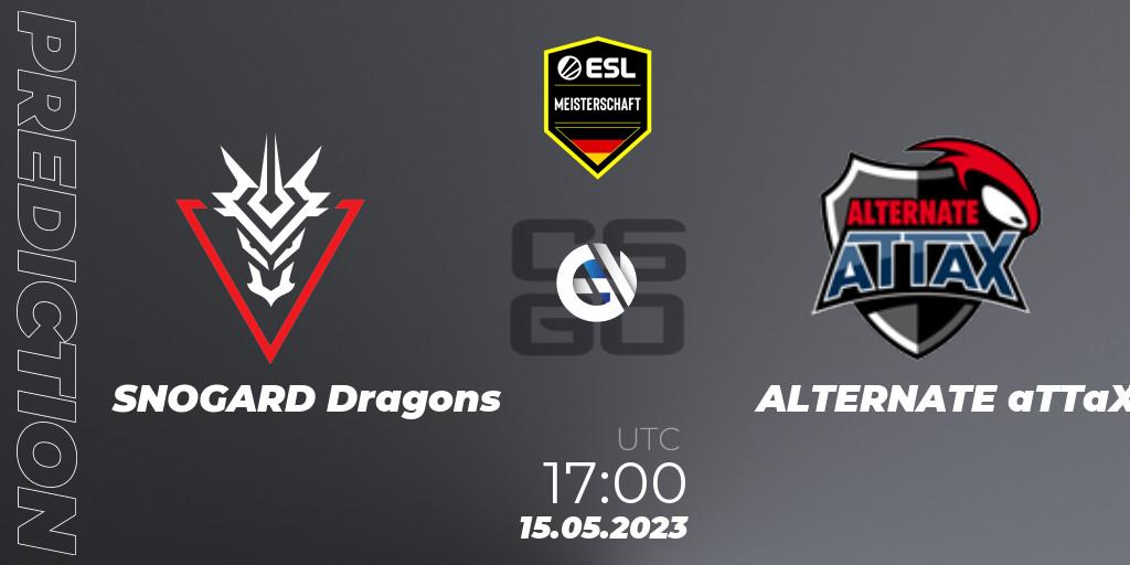 Pronósticos SNOGARD Dragons - ALTERNATE aTTaX. 15.05.2023 at 17:00. ESL Meisterschaft: Spring 2023 - Counter-Strike (CS2)