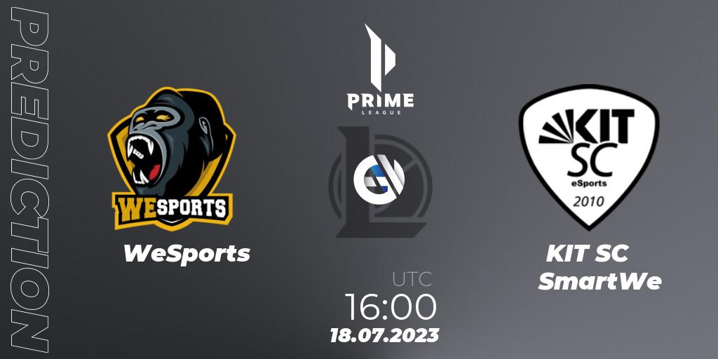 Pronósticos WeSports - KIT SC SmartWe. 18.07.2023 at 16:00. Prime League 2nd Division Summer 2023 - LoL