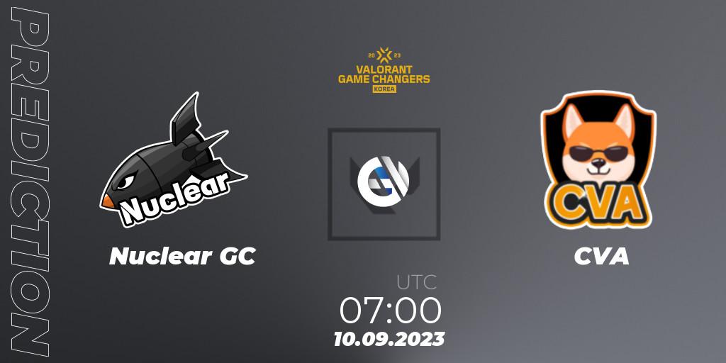 Pronósticos Nuclear GC - CVA. 10.09.2023 at 07:00. VCT 2023: Game Changers Korea Stage 2 - VALORANT
