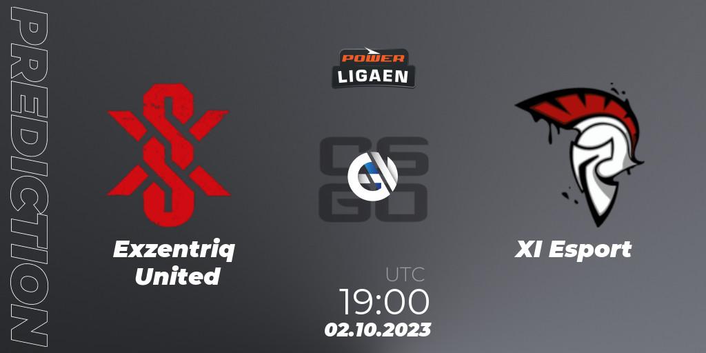 Pronósticos Exzentriq United - XI Esport. 02.10.2023 at 18:00. POWER Ligaen Season 24 Finals - Counter-Strike (CS2)