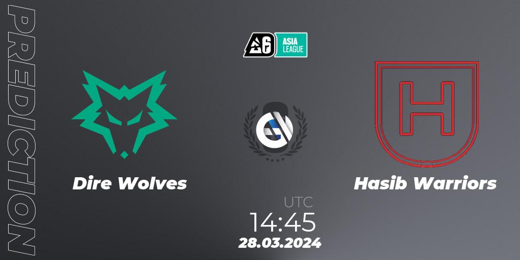 Pronósticos Dire Wolves - Hasib Warriors. 28.03.24. Asia League 2024 - Stage 1 - Rainbow Six