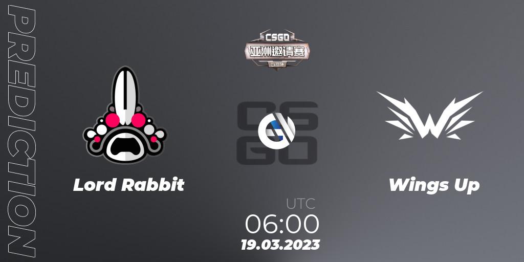 Pronósticos Lord Rabbit - Wings Up. 19.03.2023 at 06:00. Baidu Cup Invitational #2 - Counter-Strike (CS2)