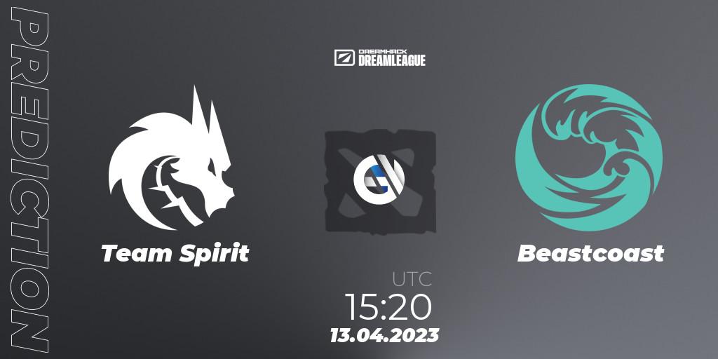 Pronósticos Team Spirit - Beastcoast. 13.04.2023 at 15:22. DreamLeague Season 19 - Group Stage 1 - Dota 2
