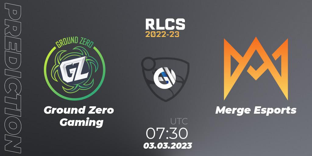 Pronósticos Ground Zero Gaming - Merge Esports. 03.03.2023 at 07:30. RLCS 2022-23 - Winter: Oceania Regional 3 - Winter Invitational - Rocket League