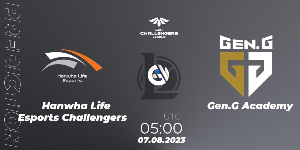 Pronósticos Hanwha Life Esports Challengers - Gen.G Academy. 07.08.23. LCK Challengers League 2023 Summer - Playoffs - LoL