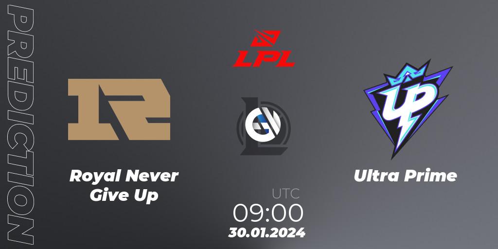 Pronósticos Royal Never Give Up - Ultra Prime. 30.01.24. LPL Spring 2024 - Group Stage - LoL