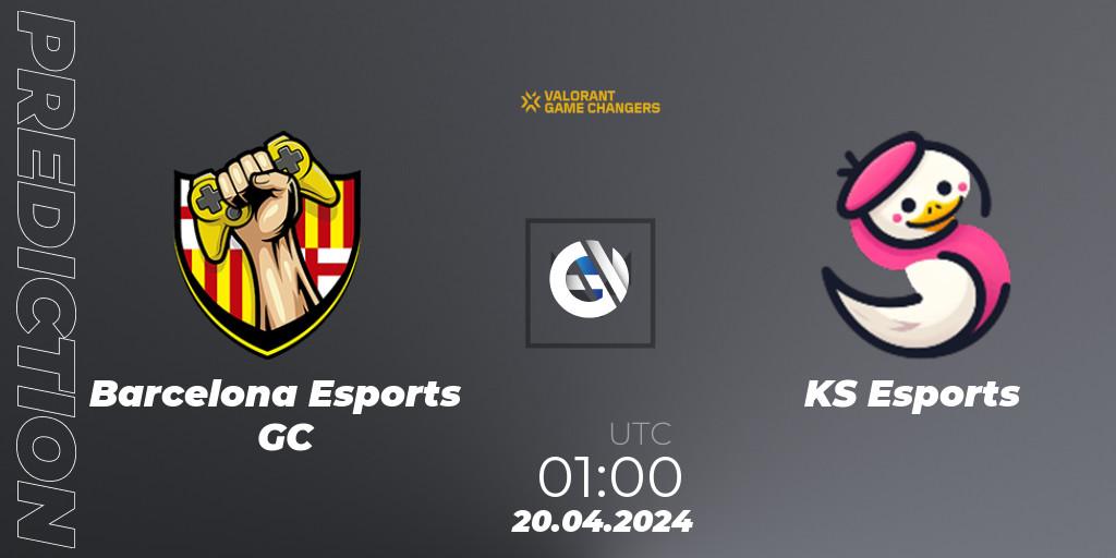 Pronósticos Barcelona Esports GC - KS Esports. 20.04.2024 at 01:30. VCT 2024: Game Changers LAN - Opening - VALORANT