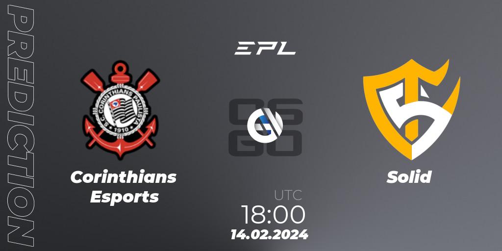Pronósticos Corinthians Esports - Solid. 14.02.2024 at 18:00. EPL World Series Americas Season 6 - Counter-Strike (CS2)