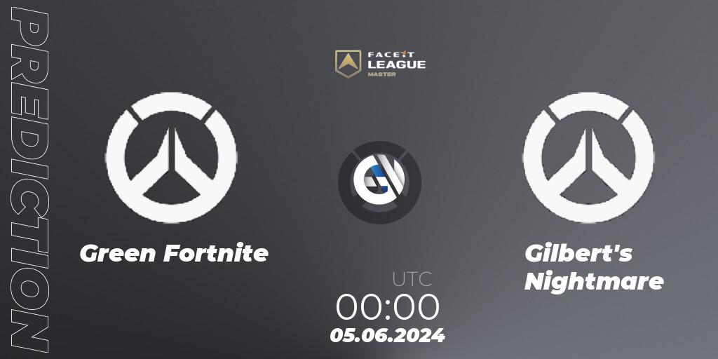 Pronósticos Green Fortnite - Gilbert's Nightmare. 05.06.2024 at 00:00. FACEIT League Season 1 - NA Master Road to EWC - Overwatch