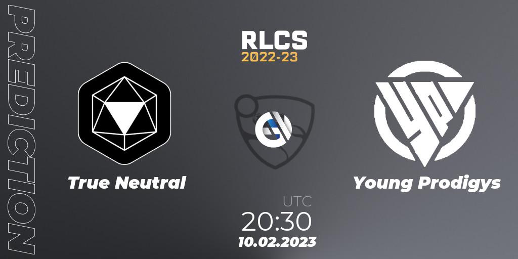 Pronósticos True Neutral - Young Prodigys. 10.02.2023 at 20:30. RLCS 2022-23 - Winter: South America Regional 2 - Winter Cup - Rocket League