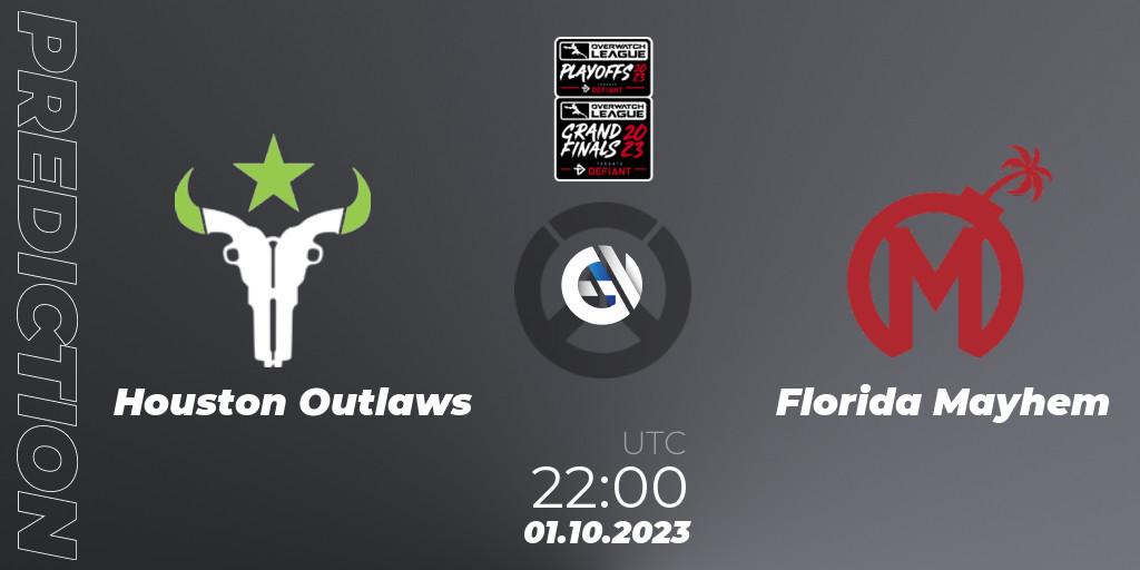 Pronósticos Houston Outlaws - Florida Mayhem. 01.10.23. Overwatch League 2023 - Playoffs - Overwatch