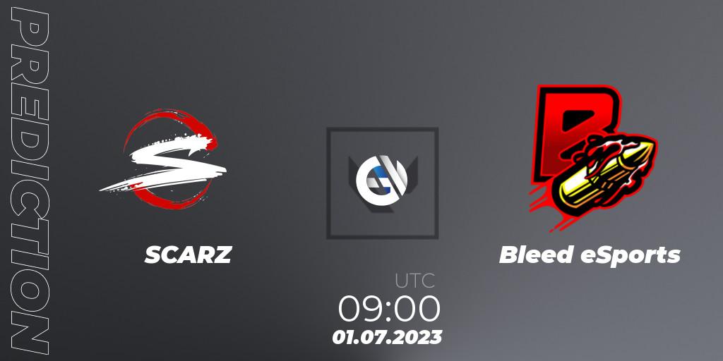 Pronósticos SCARZ - Bleed eSports. 01.07.2023 at 09:30. VALORANT Challengers Ascension 2023: Pacific - Group Stage - VALORANT