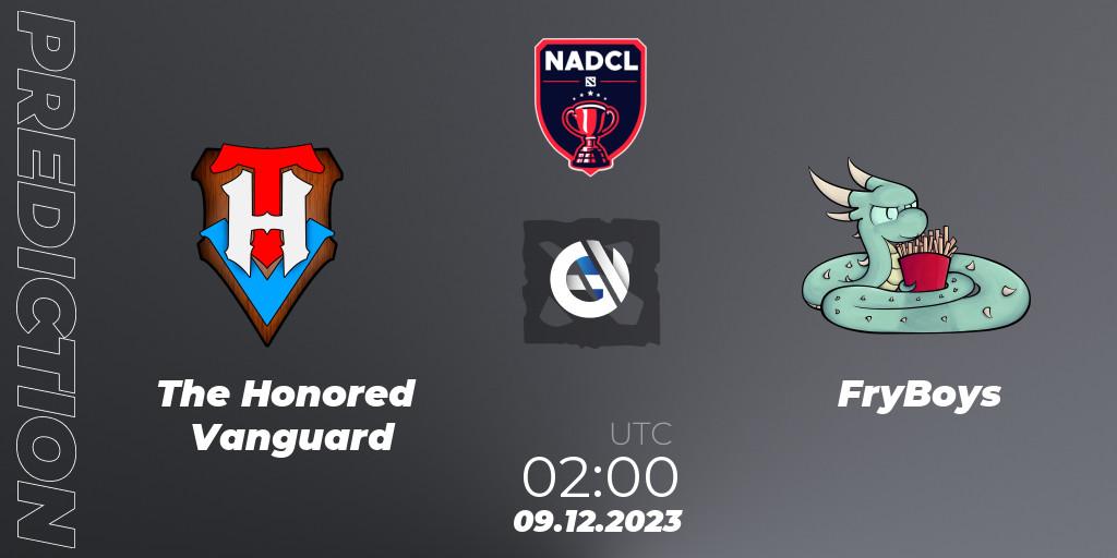 Pronósticos The Honored Vanguard - FryBoys. 09.12.2023 at 02:00. North American Dota Challengers League Season 5 Grand Finals - Dota 2