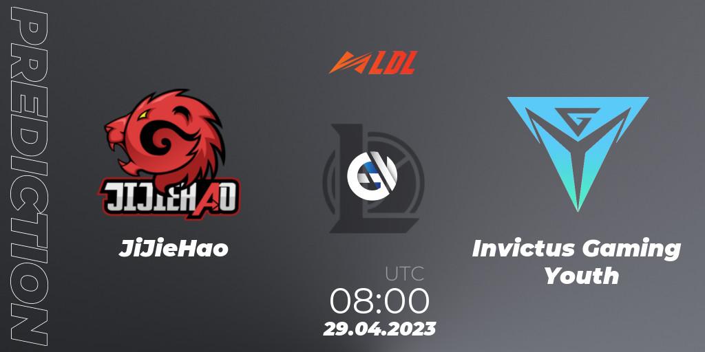 Pronósticos JiJieHao - Invictus Gaming Youth. 29.04.2023 at 08:00. LDL 2023 - Regular Season - Stage 2 - LoL