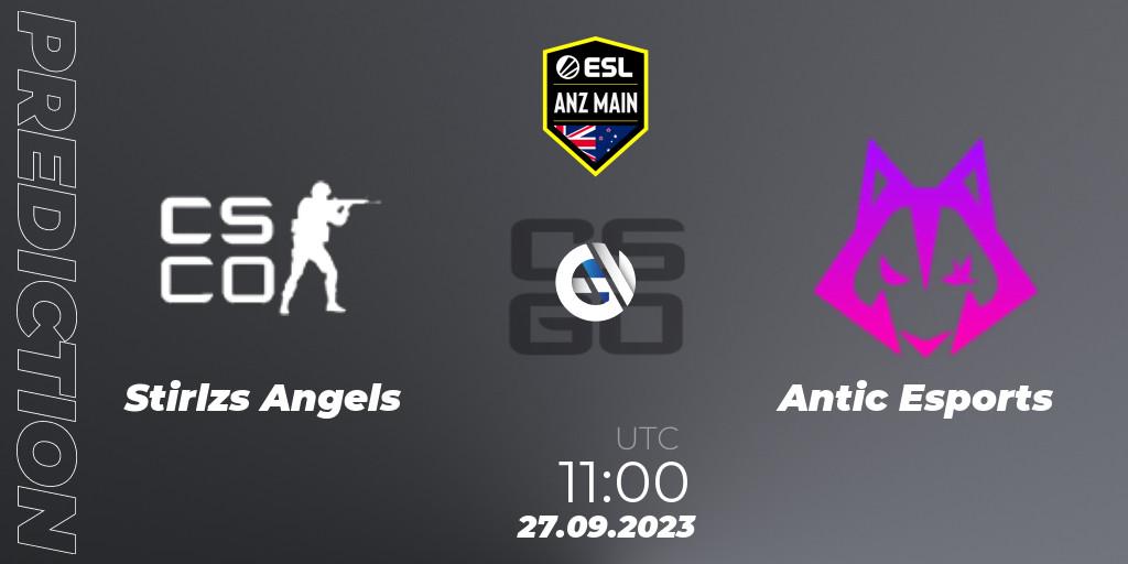 Pronósticos Stirlzs Angels - Antic Esports. 27.09.2023 at 11:00. ESL ANZ Main Season 17 - Counter-Strike (CS2)
