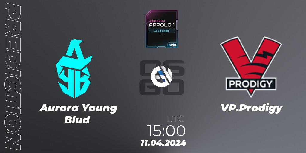 Pronósticos Aurora Young Blud - VP.Prodigy. 11.04.2024 at 15:00. Appolo1 Series: Phase 1 - Counter-Strike (CS2)